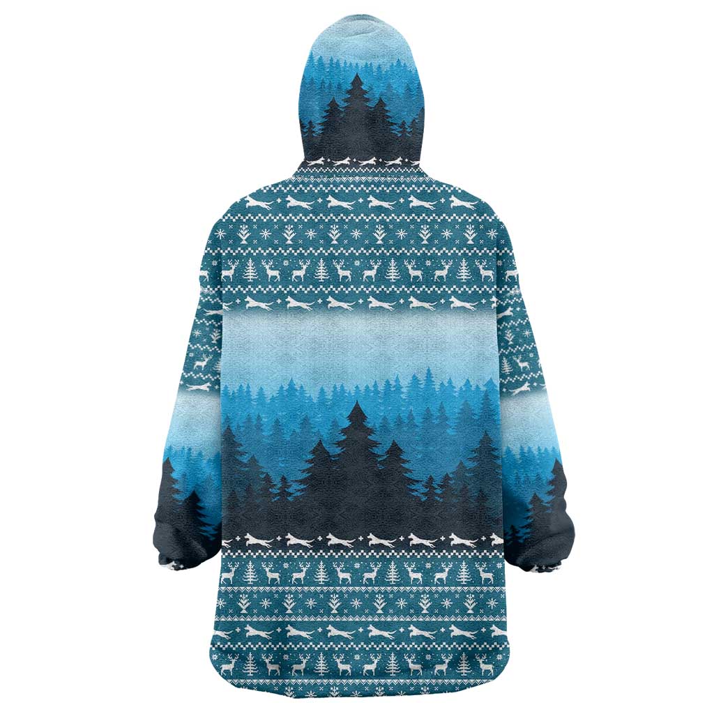 German Shepherd Christmas Wearable Blanket Hoodie with Walking in a Wonderland Quote and Santa Forest - Wonder Print Shop