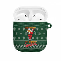 Funny Whiskey Christmas AirPods Case with Santa Holding Mug and We Whiskey You a Merry Christmas Quote - Wonder Print Shop