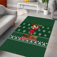Funny Whiskey Christmas Area Rug with Santa Holding Mug and We Whiskey You a Merry Christmas Quote - Wonder Print Shop