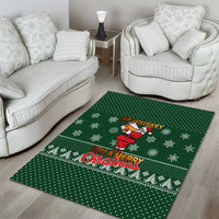 Funny Whiskey Christmas Area Rug with Santa Holding Mug and We Whiskey You a Merry Christmas Quote - Wonder Print Shop