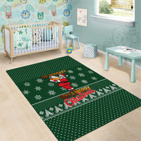 Funny Whiskey Christmas Area Rug with Santa Holding Mug and We Whiskey You a Merry Christmas Quote - Wonder Print Shop