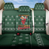 Funny Whiskey Christmas Back Car Seat Cover with Santa Holding Mug and We Whiskey You a Merry Christmas Quote - Wonder Print Shop