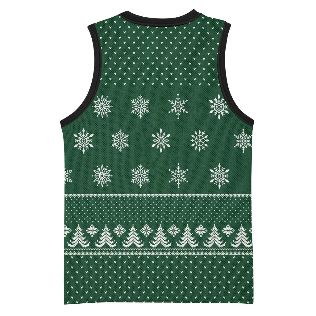 Funny Whiskey Christmas Basketball Jersey with Santa Holding Mug and We Whiskey You a Merry Christmas Quote - Wonder Print Shop