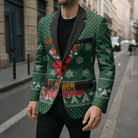 Funny Whiskey Christmas Blazer with Santa Holding Mug and We Whiskey You a Merry Christmas Quote - Wonder Print Shop