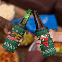 Funny Whiskey Christmas 4 in 1 Can Cooler Tumbler with Santa Holding Mug and We Whiskey You a Merry Christmas Quote - Wonder Print Shop