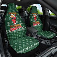 Funny Whiskey Christmas Car Seat Cover with Santa Holding Mug and We Whiskey You a Merry Christmas Quote - Wonder Print Shop
