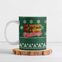 Funny Whiskey Christmas Ceramic Mug with Santa Holding Mug and We Whiskey You a Merry Christmas Quote - Wonder Print Shop