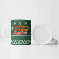 Funny Whiskey Christmas Ceramic Mug with Santa Holding Mug and We Whiskey You a Merry Christmas Quote - Wonder Print Shop