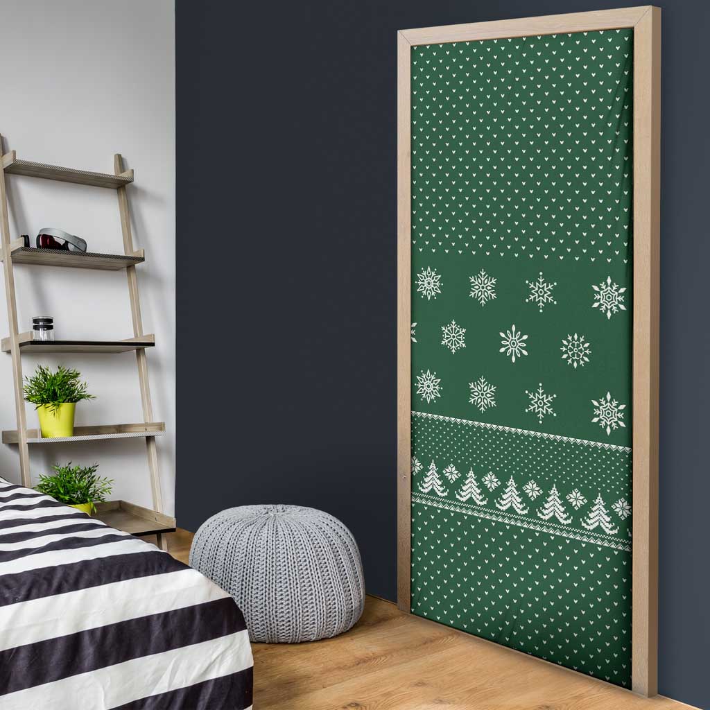 Funny Whiskey Christmas Door Cover with Santa Holding Mug and We Whiskey You a Merry Christmas Quote - Wonder Print Shop