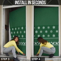 Funny Whiskey Christmas Door Cover with Santa Holding Mug and We Whiskey You a Merry Christmas Quote - Wonder Print Shop