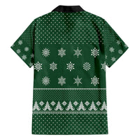 Funny Whiskey Christmas Family Matching Off The Shoulder Long Sleeve Dress and Hawaiian Shirt with Santa Holding Mug and We Whiskey You a Merry Christmas Quote - Wonder Print Shop