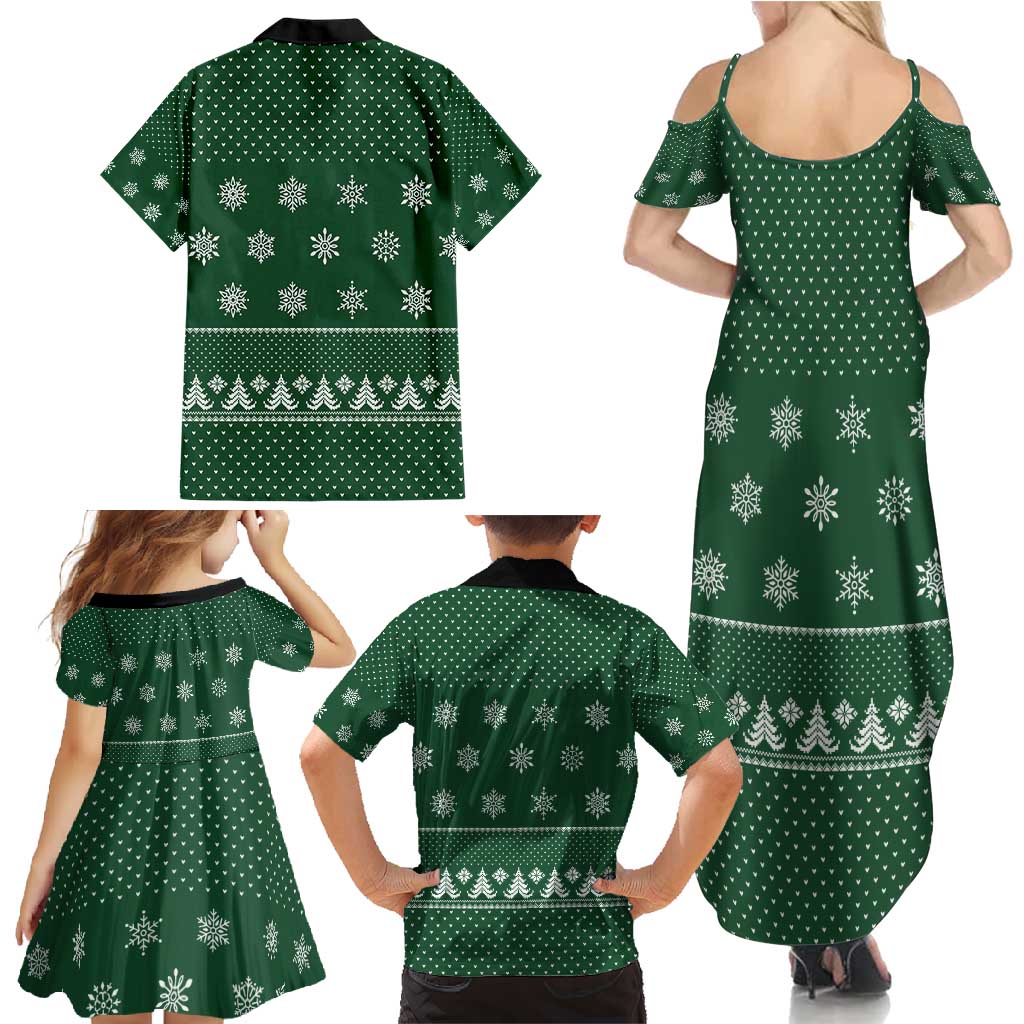 Funny Whiskey Christmas Family Matching Summer Maxi Dress and Hawaiian Shirt with Santa Holding Mug and We Whiskey You a Merry Christmas Quote - Wonder Print Shop