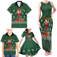 Funny Whiskey Christmas Family Matching Tank Maxi Dress and Hawaiian Shirt with Santa Holding Mug and We Whiskey You a Merry Christmas Quote - Wonder Print Shop