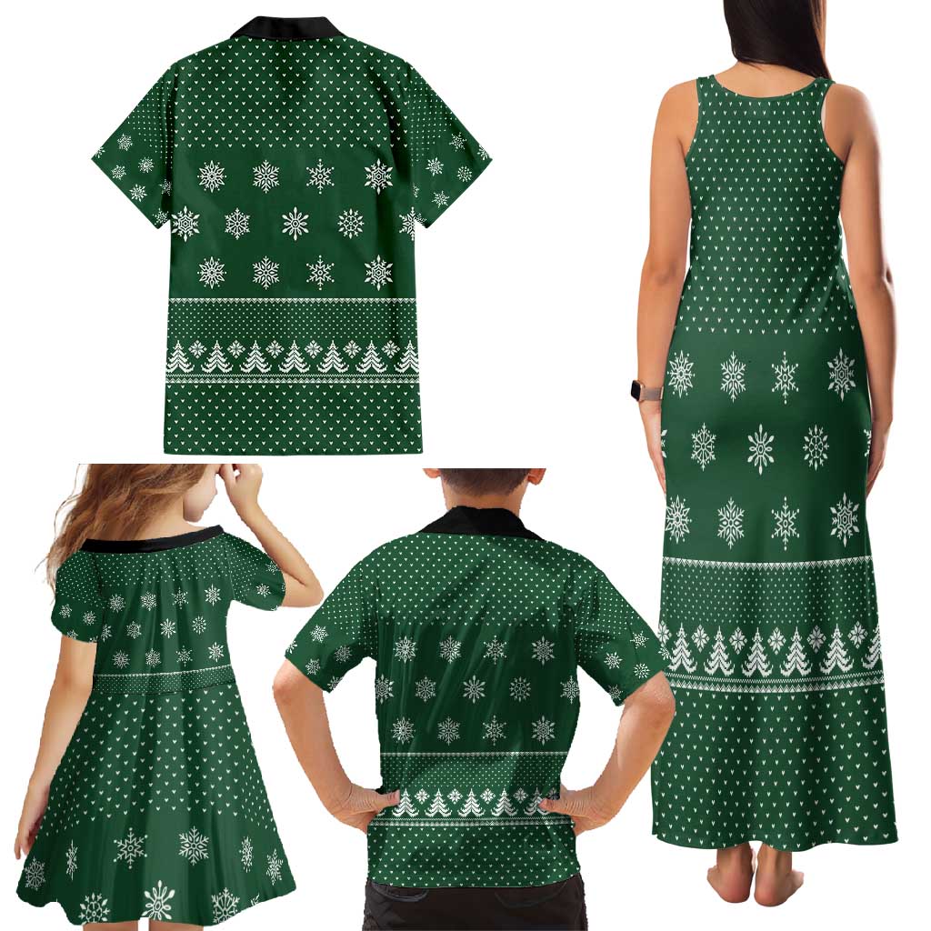 Funny Whiskey Christmas Family Matching Tank Maxi Dress and Hawaiian Shirt with Santa Holding Mug and We Whiskey You a Merry Christmas Quote - Wonder Print Shop