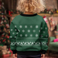 Funny Whiskey Christmas Kid Ugly Christmas Sweater with Santa Holding Mug and We Whiskey You a Merry Christmas Quote - Wonder Print Shop