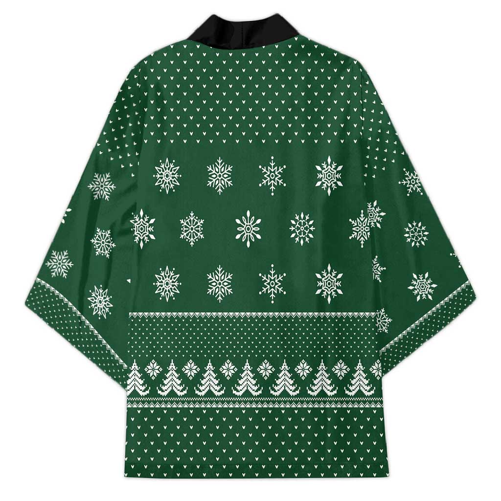 Funny Whiskey Christmas Kimono with Santa Holding Mug and We Whiskey You a Merry Christmas Quote - Wonder Print Shop