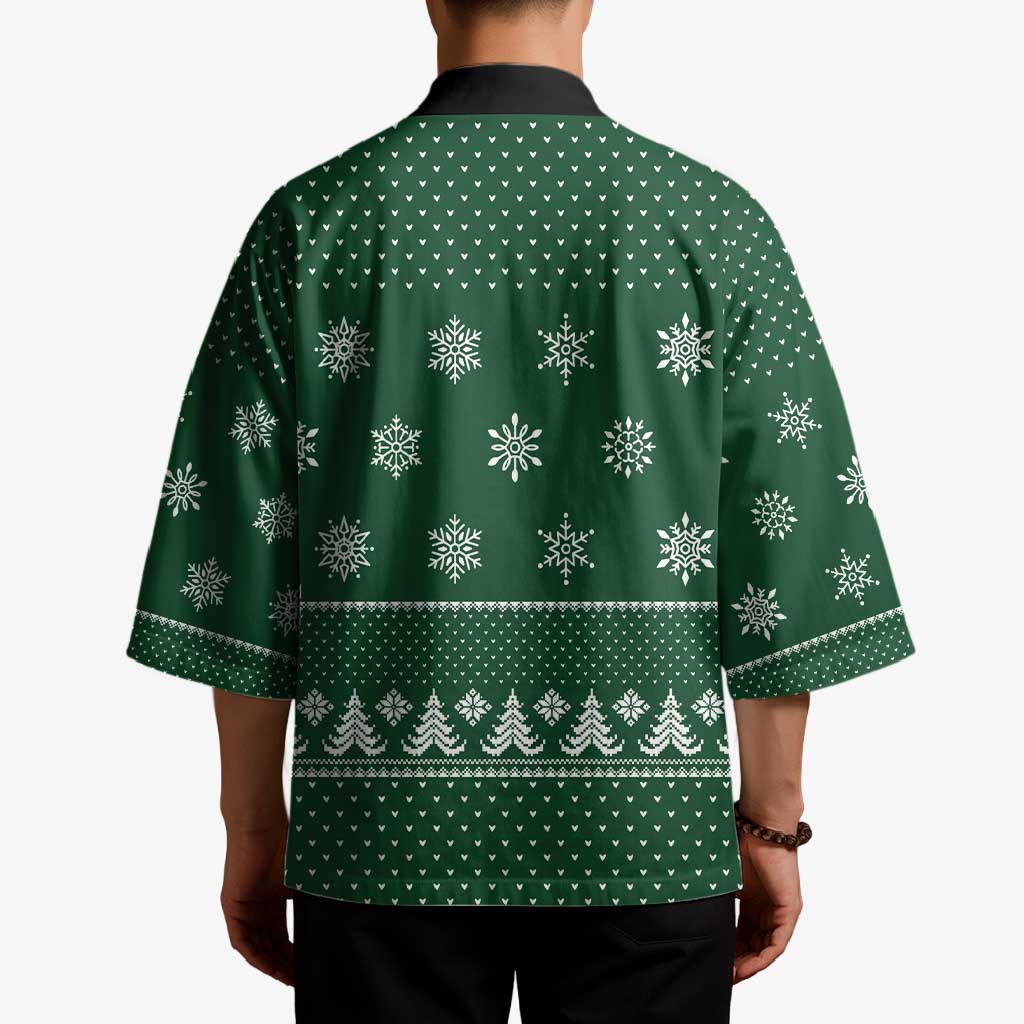 Funny Whiskey Christmas Kimono with Santa Holding Mug and We Whiskey You a Merry Christmas Quote - Wonder Print Shop