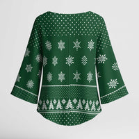 Funny Whiskey Christmas Kimono Sleeve Blouse with Santa Holding Mug and We Whiskey You a Merry Christmas Quote - Wonder Print Shop