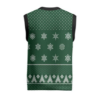 Funny Whiskey Christmas Knitted V-Neck Vest with Santa Holding Mug and We Whiskey You a Merry Christmas Quote - Wonder Print Shop