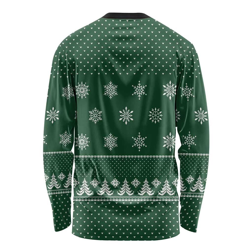 Funny Whiskey Christmas Long Sleeve Shirt with Santa Holding Mug and We Whiskey You a Merry Christmas Quote - Wonder Print Shop