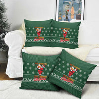 Funny Whiskey Christmas Pillow Cover with Santa Holding Mug and We Whiskey You a Merry Christmas Quote - Wonder Print Shop