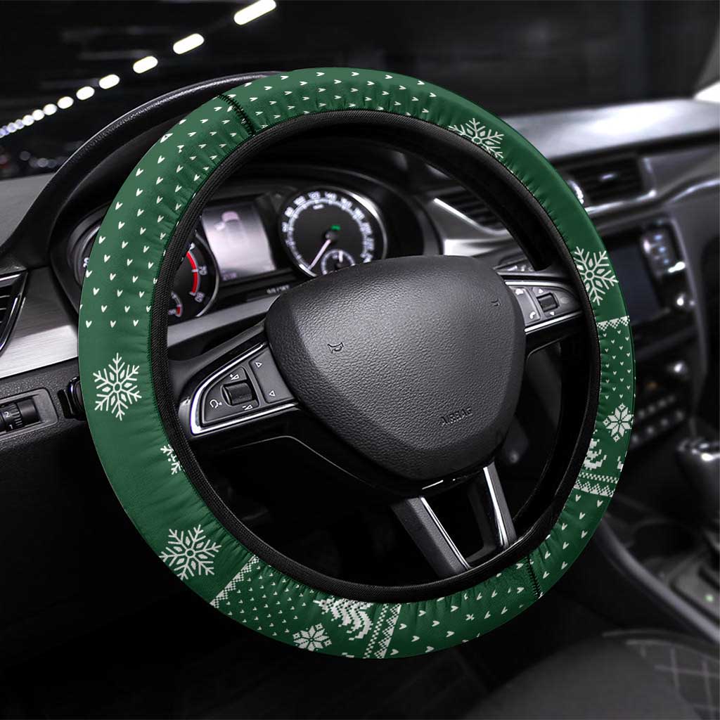 Funny Whiskey Christmas Steering Wheel Cover with Santa Holding Mug and We Whiskey You a Merry Christmas Quote - Wonder Print Shop