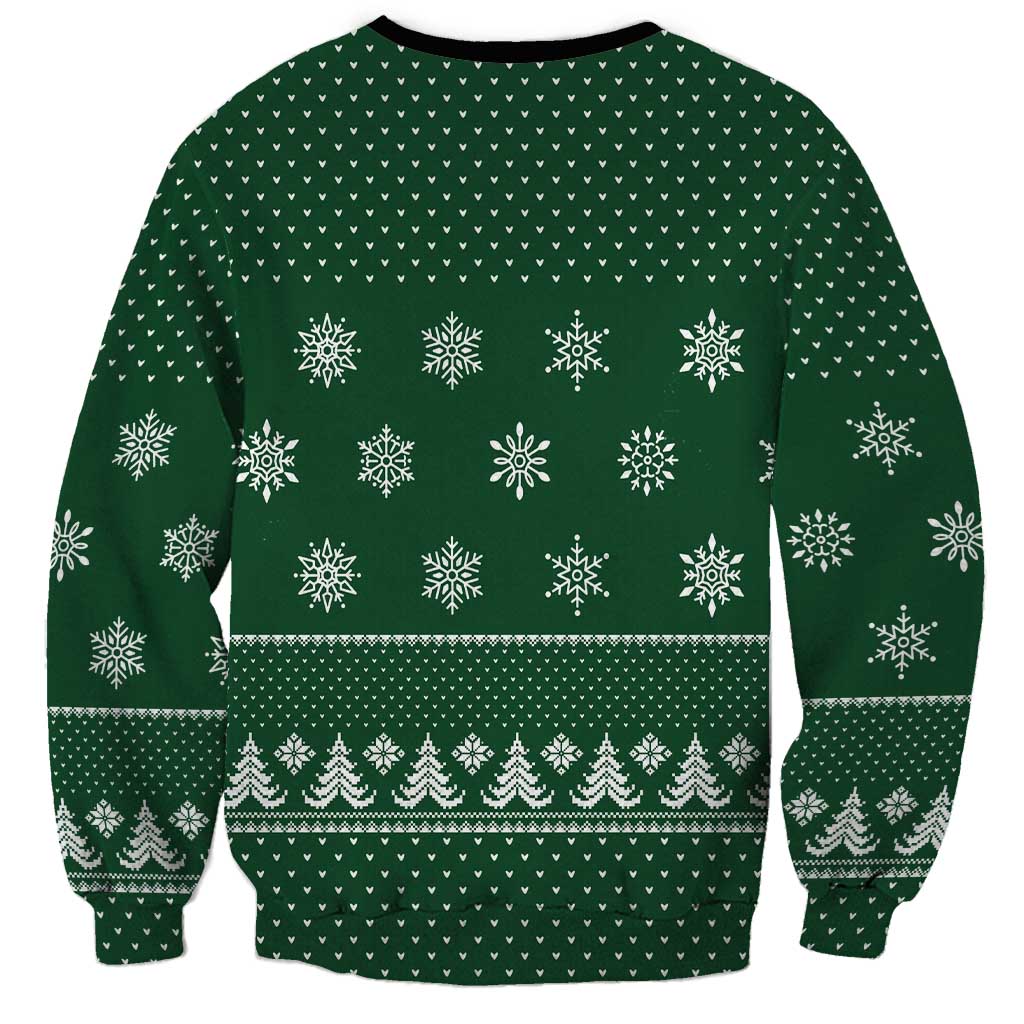 Funny Whiskey Christmas Sweatshirt with Santa Holding Mug and We Whiskey You a Merry Christmas Quote - Wonder Print Shop