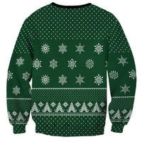 Funny Whiskey Christmas Sweatshirt with Santa Holding Mug and We Whiskey You a Merry Christmas Quote - Wonder Print Shop