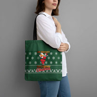 Funny Whiskey Christmas Tote Bag with Santa Holding Mug and We Whiskey You a Merry Christmas Quote - Wonder Print Shop