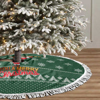 Funny Whiskey Christmas Tree Skirt with Santa Holding Mug and We Whiskey You a Merry Christmas Quote - Wonder Print Shop