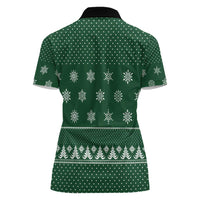 Funny Whiskey Christmas Women Polo Shirt with Santa Holding Mug and We Whiskey You a Merry Christmas Quote - Wonder Print Shop