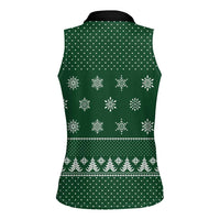 Funny Whiskey Christmas Women Sleeveless Polo Shirt with Santa Holding Mug and We Whiskey You a Merry Christmas Quote - Wonder Print Shop