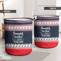 Sweater Weather Christmas Laundry Basket with Better Together Quote and Reindeer Snowflake - Wonder Print Shop
