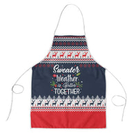 Sweater Weather Christmas Apron with Better Together Quote and Reindeer Snowflake - Wonder Print Shop