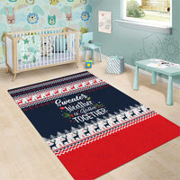 Sweater Weather Christmas Area Rug with Better Together Quote and Reindeer Snowflake - Wonder Print Shop