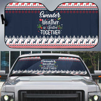 Sweater Weather Christmas Auto Sun Shade with Better Together Quote and Reindeer Snowflake - Wonder Print Shop