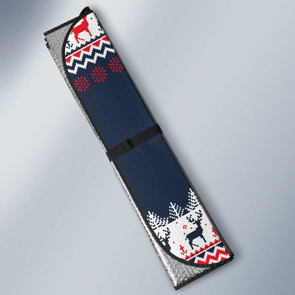 Sweater Weather Christmas Auto Sun Shade with Better Together Quote and Reindeer Snowflake - Wonder Print Shop