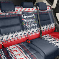 Sweater Weather Christmas Back Car Seat Cover with Better Together Quote and Reindeer Snowflake - Wonder Print Shop