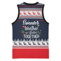 Sweater Weather Christmas Basketball Jersey with Better Together Quote and Reindeer Snowflake - Wonder Print Shop
