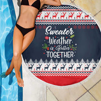 Sweater Weather Christmas Beach Blanket with Better Together Quote and Reindeer Snowflake - Wonder Print Shop