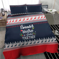 Sweater Weather Christmas Bedding Set with Better Together Quote and Reindeer Snowflake - Wonder Print Shop