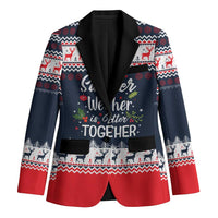Sweater Weather Christmas Blazer with Better Together Quote and Reindeer Snowflake - Wonder Print Shop