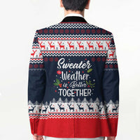Sweater Weather Christmas Blazer with Better Together Quote and Reindeer Snowflake - Wonder Print Shop