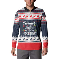 Sweater Weather Christmas Button Sweatshirt with Better Together Quote and Reindeer Snowflake - Wonder Print Shop