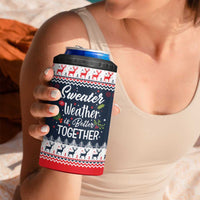 Sweater Weather Christmas 4 in 1 Can Cooler Tumbler with Better Together Quote and Reindeer Snowflake - Wonder Print Shop