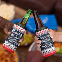 Sweater Weather Christmas 4 in 1 Can Cooler Tumbler with Better Together Quote and Reindeer Snowflake - Wonder Print Shop