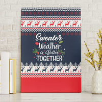 Sweater Weather Christmas Canvas Wall Art with Better Together Quote and Reindeer Snowflake - Wonder Print Shop