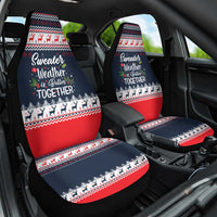 Sweater Weather Christmas Car Seat Cover with Better Together Quote and Reindeer Snowflake - Wonder Print Shop