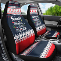 Sweater Weather Christmas Car Seat Cover with Better Together Quote and Reindeer Snowflake - Wonder Print Shop
