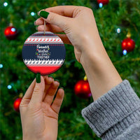Sweater Weather Christmas Ceramic Ornament with Better Together Quote and Reindeer Snowflake - Wonder Print Shop